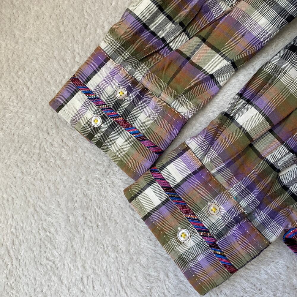 Robert Graham Freshly Laundered Shirt Men XXL Purple Plaid Embroidered Button Up - Picture 6 of 12